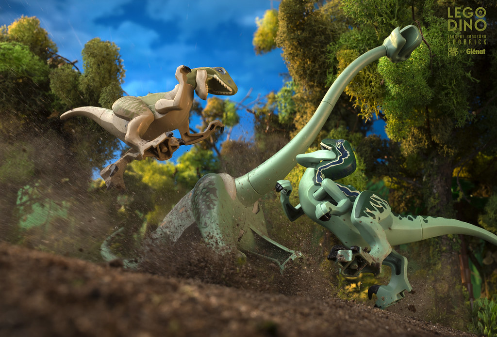 DEINONYCHUS VS BABY BRACHIOSAURUS LEGO..