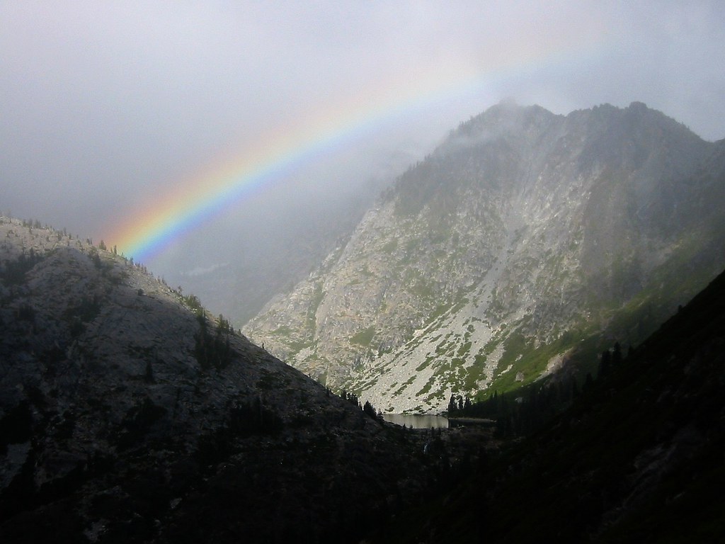 Rainbow over Emerald Lake - Trinity Alps