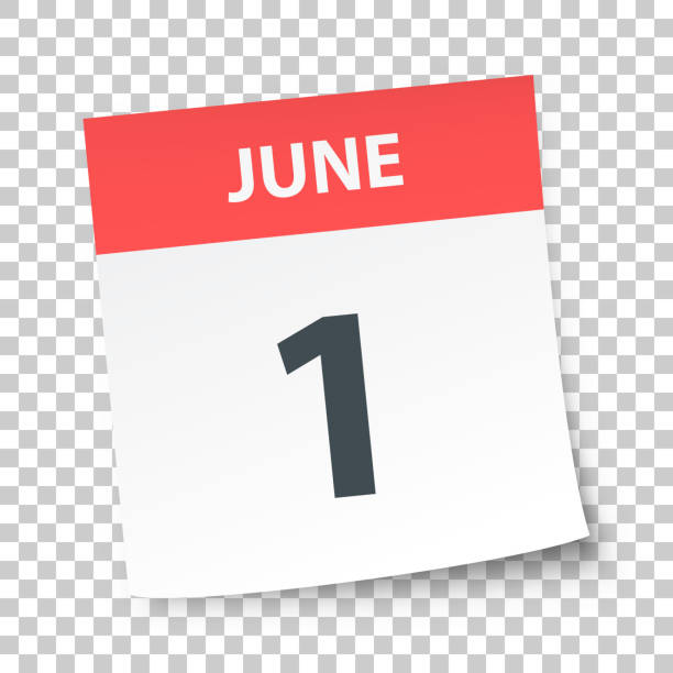 bildbanksillustrationer, clip art samt tecknat material och ikoner med june 1 - daily calendar on blank background - dating