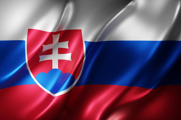 Slovakia 3d flag 3d rendering of a detail of a silked Slovakia flag ликвидация банкротства stock pictures, royalty-free photos & images