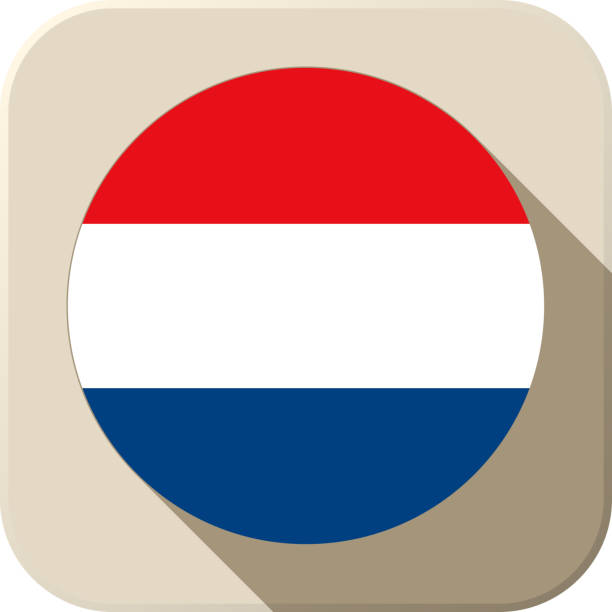 Netherlands Flag Button Icon Modern Vector - Netherlands Flag Button Icon Modern добровольная ликвидация банкротство stock illustrations