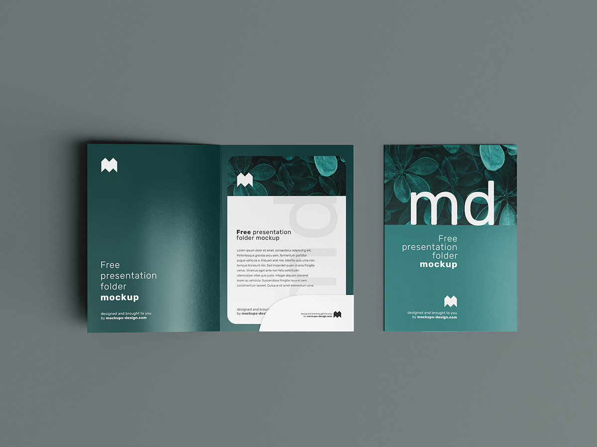 Free presentation folder mockup