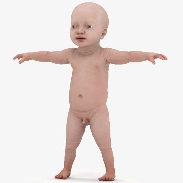 3D model Baby Boy at 8 Month Rigged for Maya