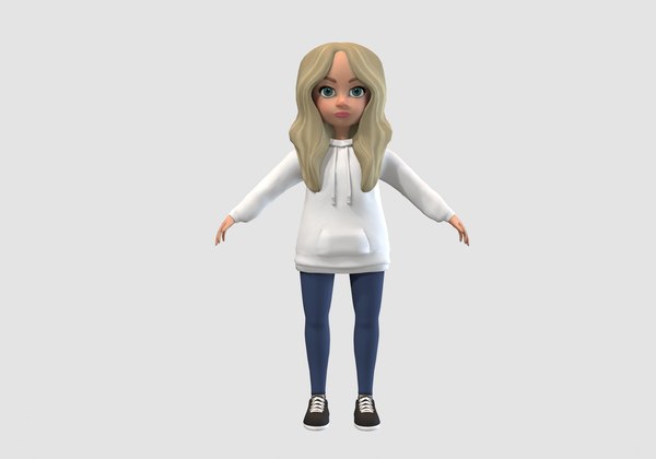 blond cartoon kid 3D model