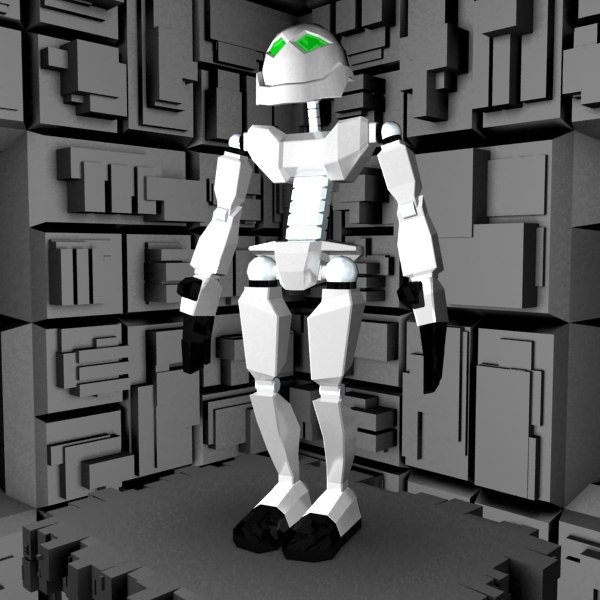 3d friendly robot character