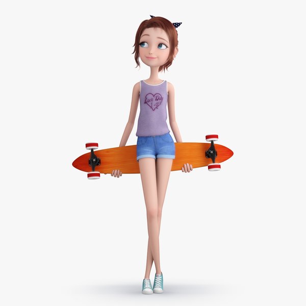 cartoon girl rigged 3D model