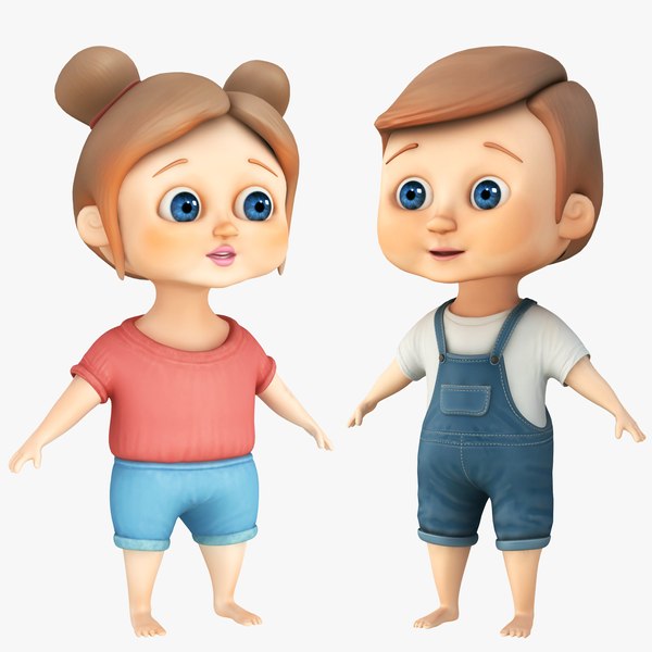 Cartoon Girl and Boy Collection model