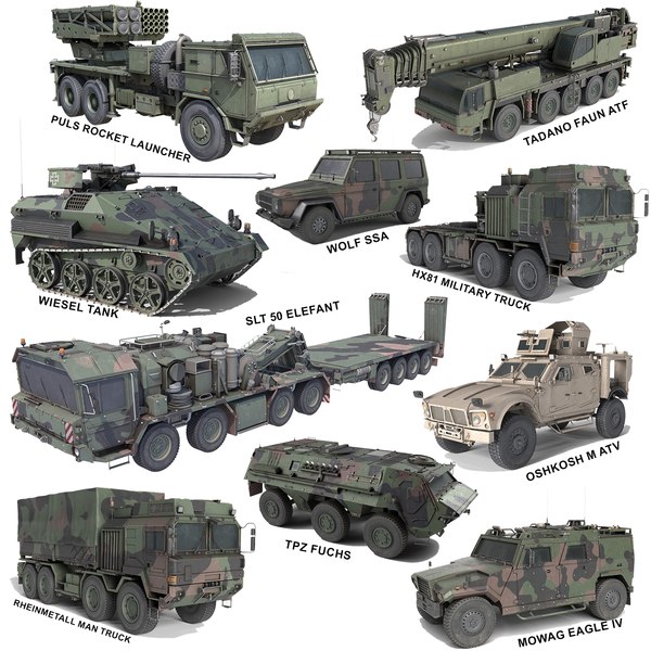 10 Military Vehicles Collection v3 3D