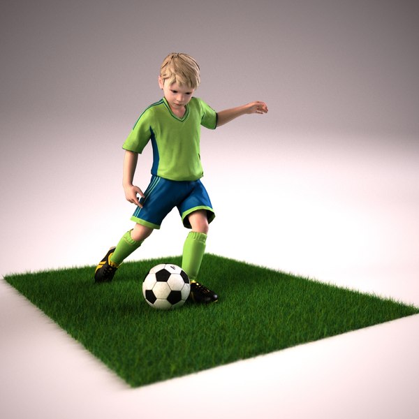 boy soccer player rigged model