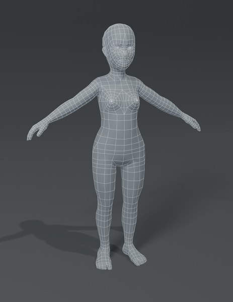 3D girl kid child body