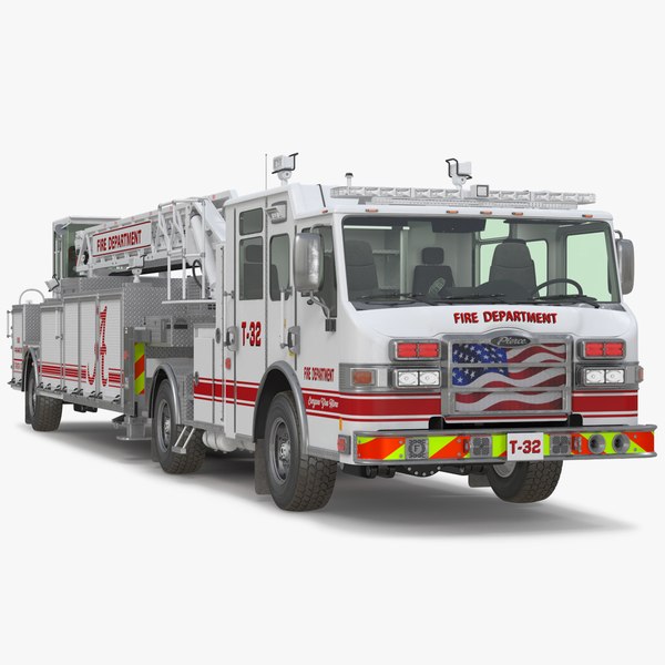 3D White Velocity Ascendant Fire Truck