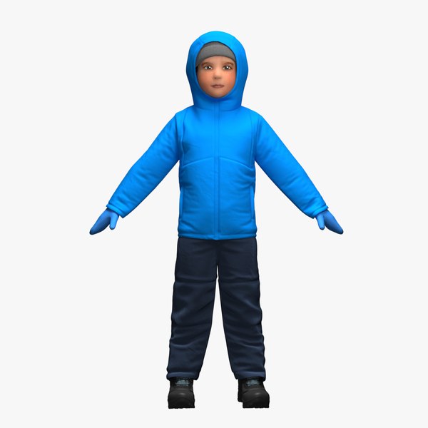 realistic child clothes 3D model