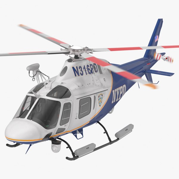 Helicopter AgustaWestland AW119 Police Rigged 3D model