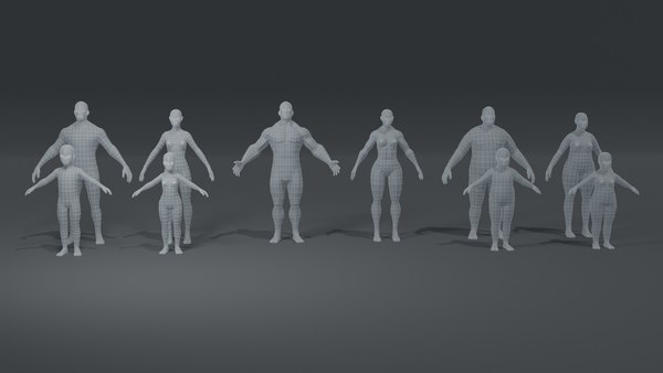 human body base mesh 3D model