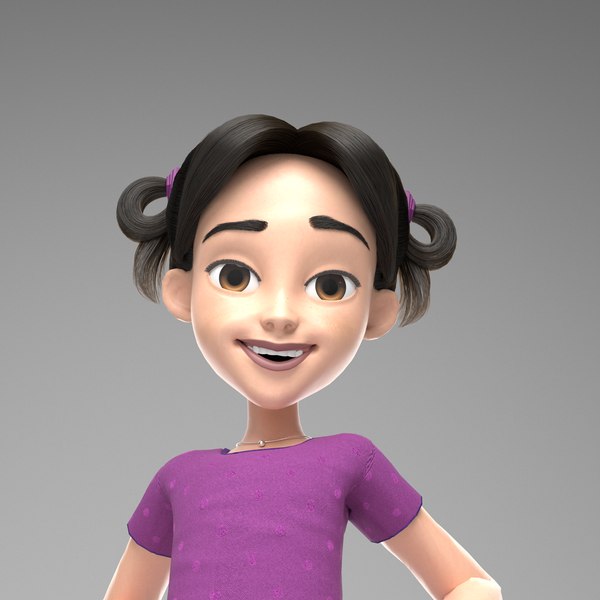 Riley Cartoon Girl Rigged 3D model