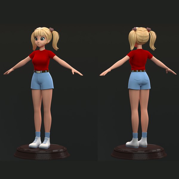 anime girl 3D model