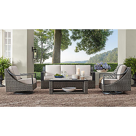 Amazon.com: U-MAX 7 Pieces Outdoor Patio Furniture Set,Wicker Patio  Furniture Set with Table and Chair, Outdoor Furniture Sets Clearance,Grey  Rattan Outdoor Sectional with Grey Cushion : Patio, Lawn & Garden